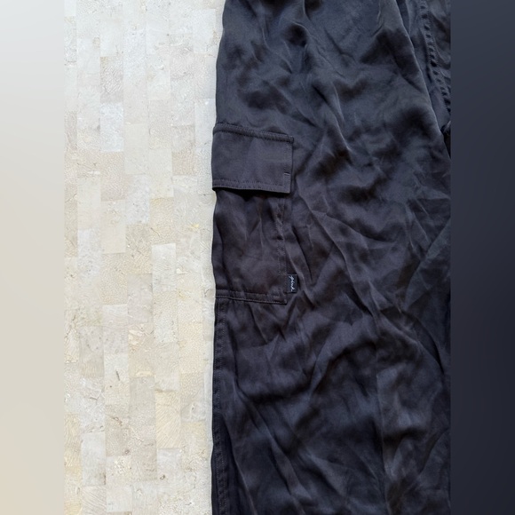 PINK Victorias Secret Parachute Pants Cargo Pockets Black Streetwear Y2K Rap - M - Picture 5 of 6